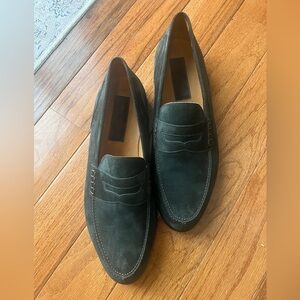 CHARLES JOURDAN Monsieur Moss Suede Loafers Men’s 10.5 E Italian Leather Shoes